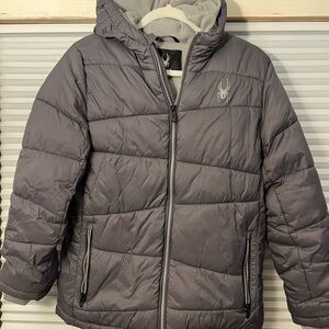 Spyder Kids Charcoal Puffer Jacket 14/16 L